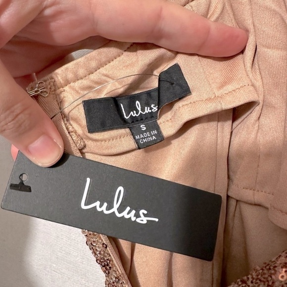 Lulus Bring It Rose Gold Sequin Bodycon Mini Dress Sz Medium - Picture 7 of 7